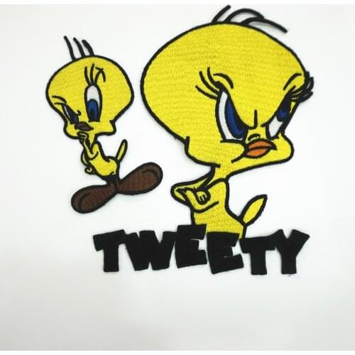 Sew on Large Size Clothes Patches Water soluble Embroidery Tweety Badges T-shirt Down Jacket Beautify Patches DIY