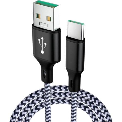Nylon Braided Type-C Fast Charging Cable Data Charging Cord USB-C Charger Transfer Cord for OPPO FINDX VOOC Type-c Cable