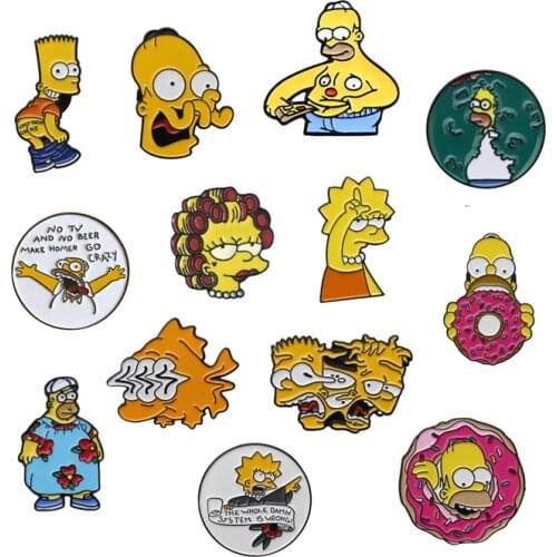 New cute and weird cartoon character series metal badges Brooch fashion personality shirt backpack hanging piece childrens gift