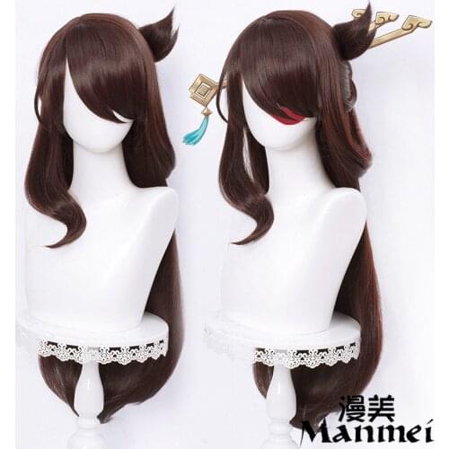 Game Genshin Impact Beidou Cosplay Wig Brown Hair Halloween Christmas Fancy Party Props for Carnival Comic Show