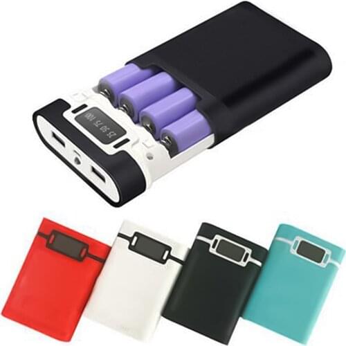 Portable 4 Slot 18650 Battery Charger LCD Display DIY Power Bank Case Enclosure