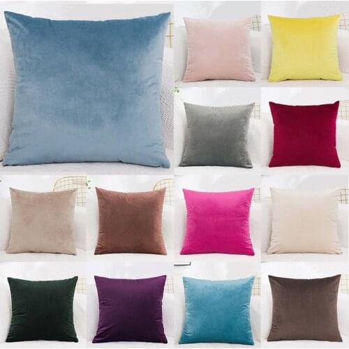 Luxury Velvet Cushion Cover 45*45 Solid Color Pillow Case Home Decorative Sofa Throw Pillows Cover Room Car Pillowcase Wholesale