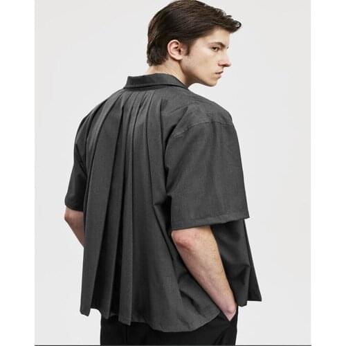 Customized S-6XL New Summer original personality pleated bowling short leisure time plus size sleeve shirt