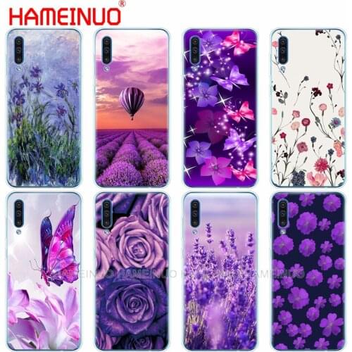 Silicon phone cover case for Samsung Galaxy S10 E PLUS A10 A20 A30 A40 A50 A70 A10E A20E M20 case lavender Purple flowers design