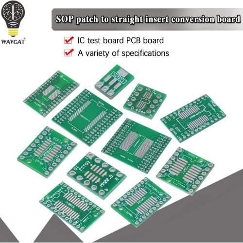 SOP8 SOP10 SOP14 SOP16 20 24 28 56 turn DIP/SMD to DIP IC adapter Socket TSSOP SOIC SSOP Board Converter Plate 0.65mm 1.27mm