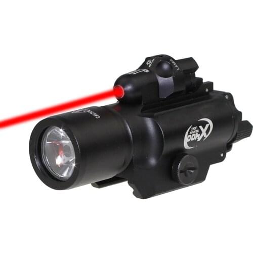 SPINA OPTICS X400 Tactical Weapon Flashlight Night Evolution Pistol Light with Red LaserFit 20mm Weaver Rail
