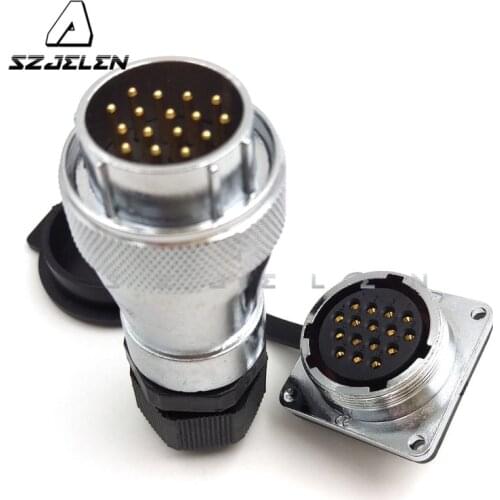 SZJELEN WF28 series 16 pin Waterproof connector plug socket, panel mount, LED cable connector