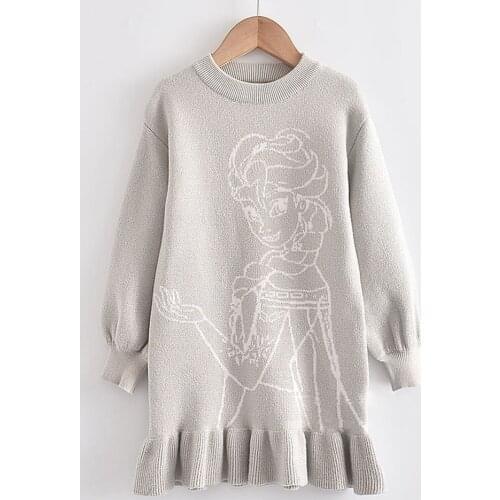 Baby Girls Knitted Dress Spring Autumn Childrens Clothing Long Sleeve Kids Sweater Dress Fashion Sweater Dress For Girl 5-9 Y