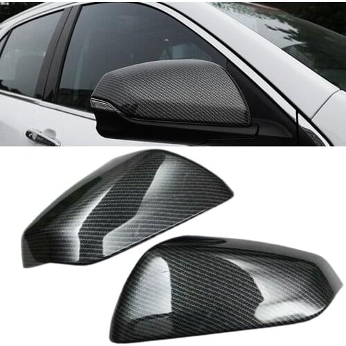 Carbon Fiber style Side Rearview Mirror Cover Trim For Chevrolet Equinox Third GE 2017 2018