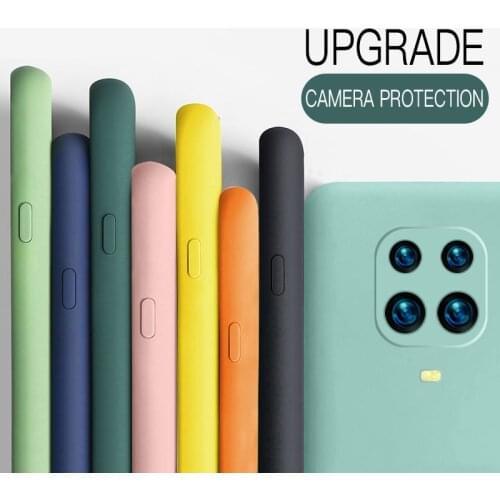 Liquid Silicone Phone Case For Xiaomi Poco X3 NfC Redmi Note 10 9 9S Pro 10T Lite Original Soft Protective Back Covers