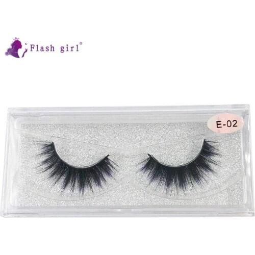 1 Pair Colorful Eyelashes Natural Handmade Fake Eyelash Cruelty Free Reusable Mink Lashes Extensions Makeup For Beauty E-02