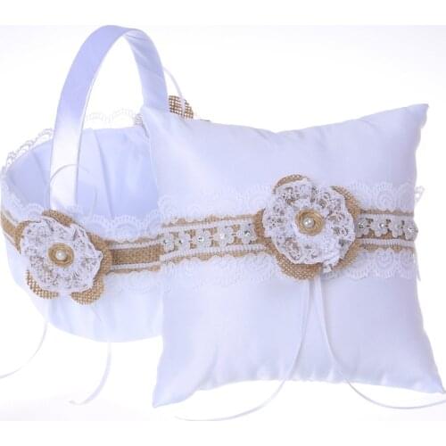 1Pc Romantic Wedding Lace Ring Pillow Fashion Flower Basket Girl Sprinkle Bride Ornament