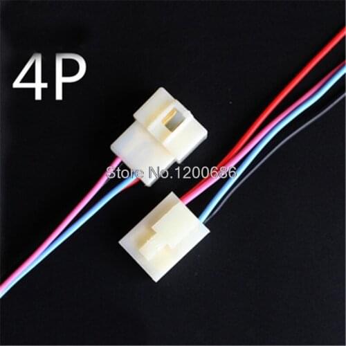 10CM 6.3mm 4P male connector harness male and female docking plug terminal wire harness