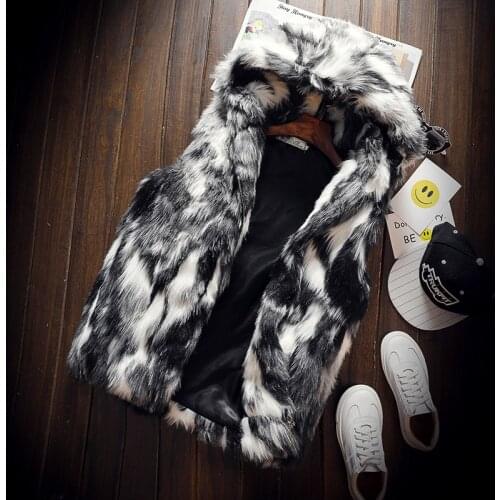 2021 new autumn winter mens high-end fur Fluff top vest mens Windproof hooded jacket sleeveless warm vest coat plus size S-5XL