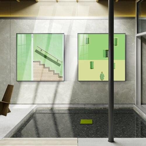 Abstract Bright Colour Nordic Canvas Painting Poster Print Colorful structure Wall Art Picture For Living Room Bedroom home deco