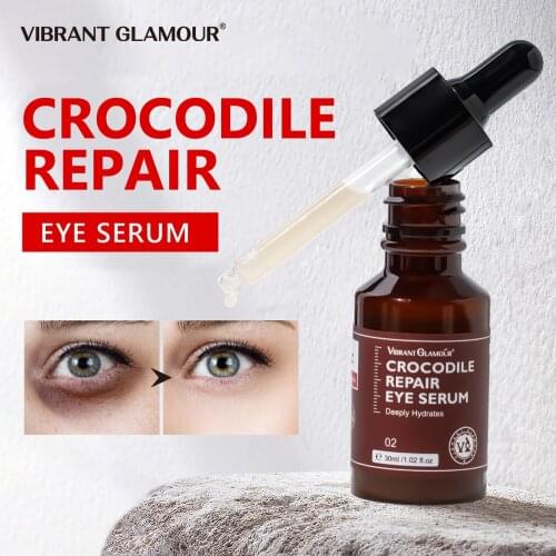 VIBRANT GLAMOUR Crocodile Eye Serum Against Dark circles Fade Eye Puffiness Anti-Aging Lifting Firming Deep Eye Skin Care 30ml