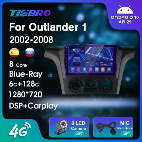 Blu-ray IPS QLED Car Radio For Mitsubishi Outlander 1 2002-2008 GPS Navigation 2DIN Android10.0 Auto Radio Car Multimedia Player