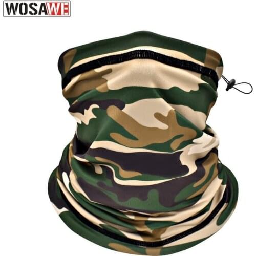 WOSAWE Cycling Face Bandana Tactical Camouflage Riding Bike Bicycle Scarf Outdoor Sports Breathable Elastic Neck Buff Headwear