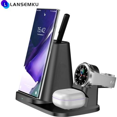 Qi Fast 3 In 1 Wireless Charger For iPhone 12/11/XR/iWatch/AirPods Wireless Charging Pen Holder For Samsung Galaxy S20 S10