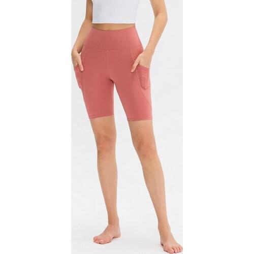 Seamless Yoga Womens Shorts Gym Workout Cycling Sport Shorts Fitness Leggings Solid Slim Elastic High Waist Running Short Pants