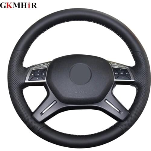 GKMHiR Artificial Leather Black Car Steering Wheel Cover for Mercedes Benz C180 C200 C260 E200 E260 ML320 ML360 ML400