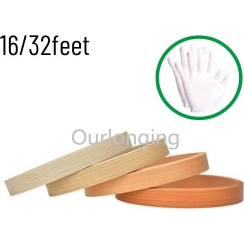 16/32feet PVC Veneer Edge Banding Roll Plywood Edge-Banding Trim for Covering Side of Table Shelf Cabinet Hardboard Fiber Board