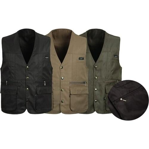 Reverse Classic Thin Sleeveless Men Jacket Many Pockets Summer Casual Photographer Reporter Multi Pocket Vest Waistcoat
