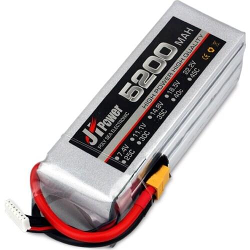 JH Lipo Battery 5200mAh 45C/135C 2S 7.4V 3S 11.1V 4S 14.8V 5S 18.5V 6S 22.2V High Rate Lithium Polymer Batteries for RC Boat Car