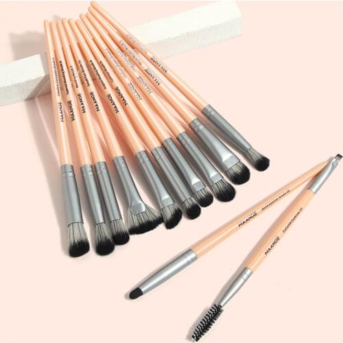 MAANGE 5/12Pcs Eye Makeup Brushes Set Eyeshadow Blending Eyeliner Eyelash Eyebrow Fan-shaped Brush Multifunctional Make Up Tool