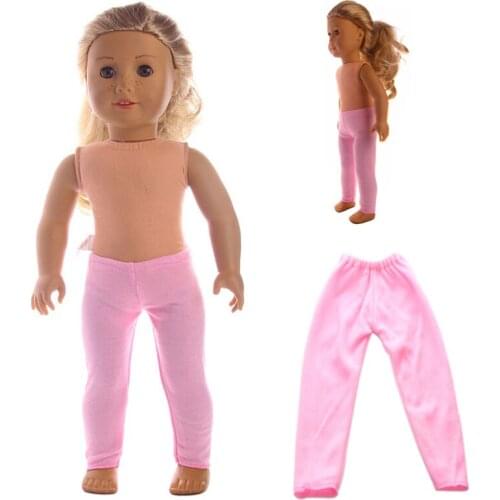 Cute Pink Handmade Leggings Tight Pants Fit 18 Inches American Doll Baby Doll Clothes Accessories