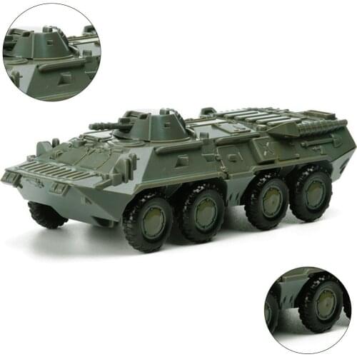 1:72 BTR-80 Wheeled Armored Vehicle Glue-Free 4D Assembly Model Military Chariot Glide Toy Gift