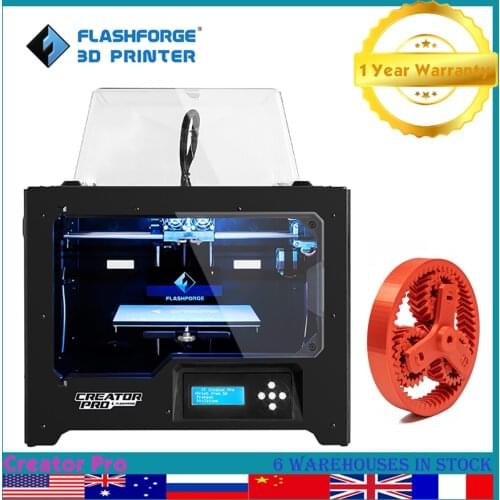 Flashforge Creator Pro All Metal 3d Printer Kit High Precision Dual Extruder Impresora 3d Two Colors Printing Heating Bed
