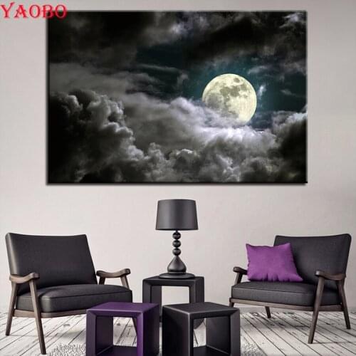 Moon cloud landscape Diamond Painting Rhinestones for Embroidery 5d Diy Cross Stitch Square Round Drill Mosaic kits high quality