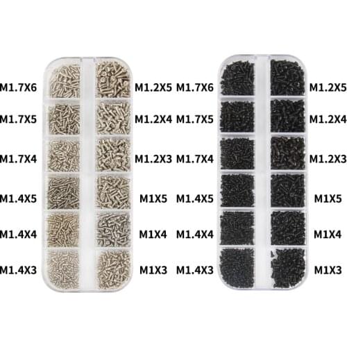 1200Pcs Self-tapping Electronic Small Wood Screws Kit M1 M1.2 M1.4 M1.7 Micro Glasses Screws Round Head