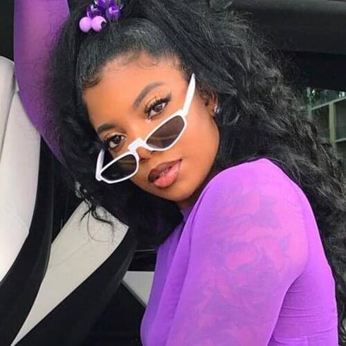 Small Glases Women Fashion Classic Brand White Sunglasses Retro 90s Narrow Shades Vintage Brand Designer Sun Glasses Female