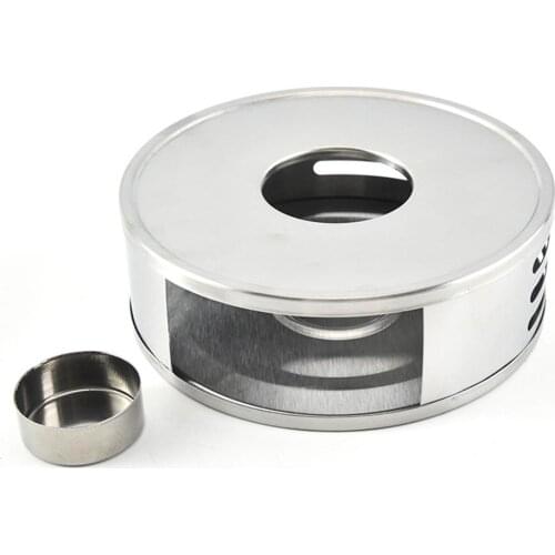 Stainless Steel Tea Warmer Heat-Resisting Round Teapot Warmer Base Coffee Maker Stand (Without Candles)