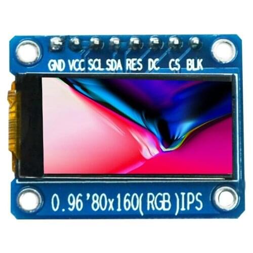 IPS 0.96 inch 7P SPI HD 65K Full Color TFT LCD display screen No touch panel Module ST7735 Drive IC 80*160 minimum system board