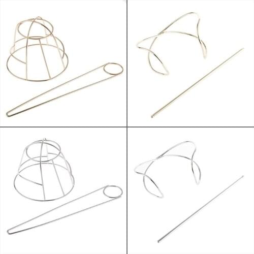 Hollow Geometric Metal Hair Stick Bun Holder Hairpin Barrette Hair Clip Clamp Headdress