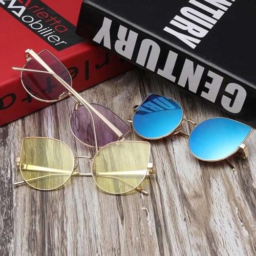 Q Vintage Metal Frame Sunglasses Brand Designer Female New Glasses Cat Eyes Retro Women Fashion Lentes Oculos De Sol UV400