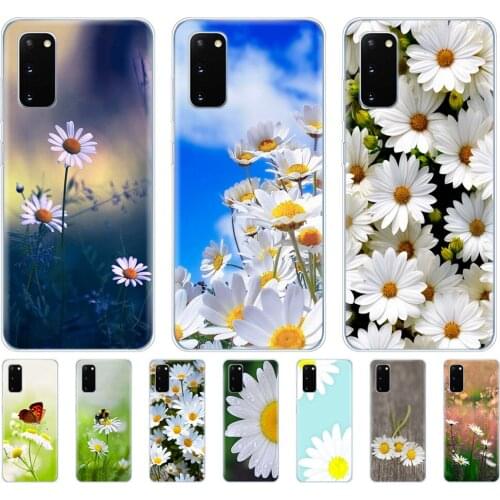 Silicon phone cover case for samsung galaxy S20 PLUS Ultra S10 lite cover for samsung note 10 plus lite Daisies Background