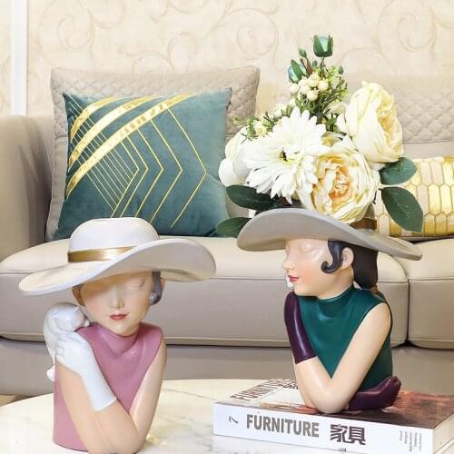 Nordic bouquet bubble girl resin sculpture living room porch TV cabinet desktop ornaments home decoration crafts wedding gifts