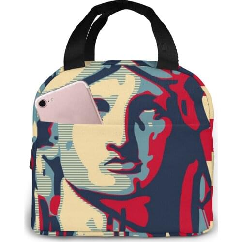 New York Landmark Freedom Democracy Lunch Bag Portable Insulated Thermal Cooler Bento Lunch Box Tote Picnic Storage Bag Pouch