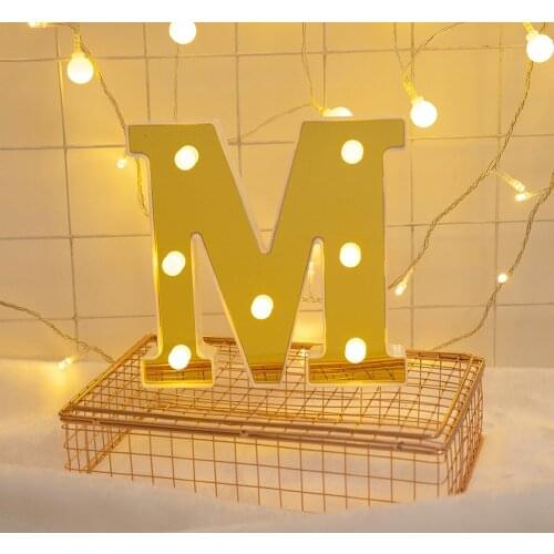 Decorative Letters Alphabet Letter LED Lights Party Luminous Number Lamp Decoration Birthday Battery Night Light Propose Decor