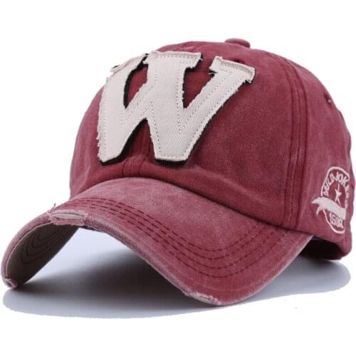 Unisex Cotton Embroidery Letter W Baseball Cap Casual Snapback Caps casquette Hat Wearing Fitted Hat For Men Custom Hats A10422