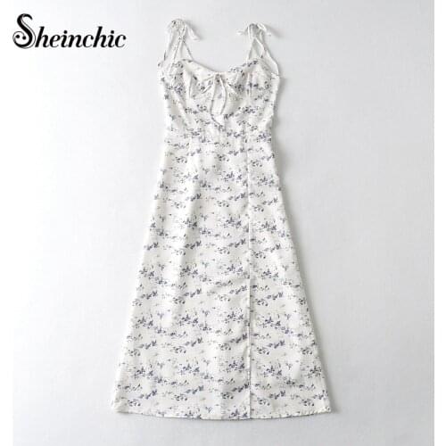 V-neck Sexy Summer Dress Women Elegant 2021 Sleeveless Floral Printed Woman Dresses Satin Spaghetti Strap Ladies Vestidos