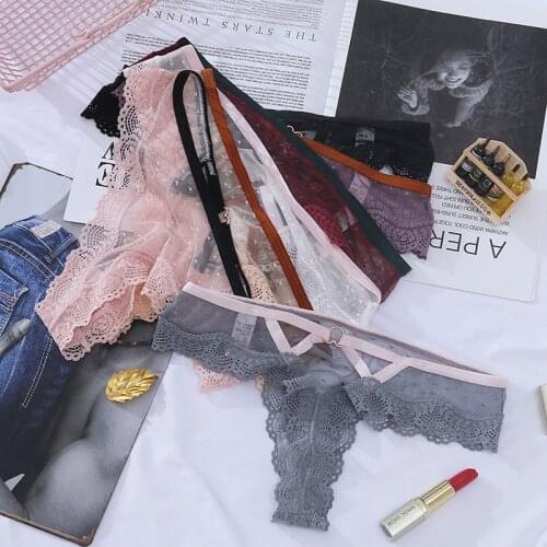 Sexy M/L Lace 1Pcs Dot Pattern Thongs Panties Nylon Fashion Lingerie Women Soft Underwear Breathable Mid-waist