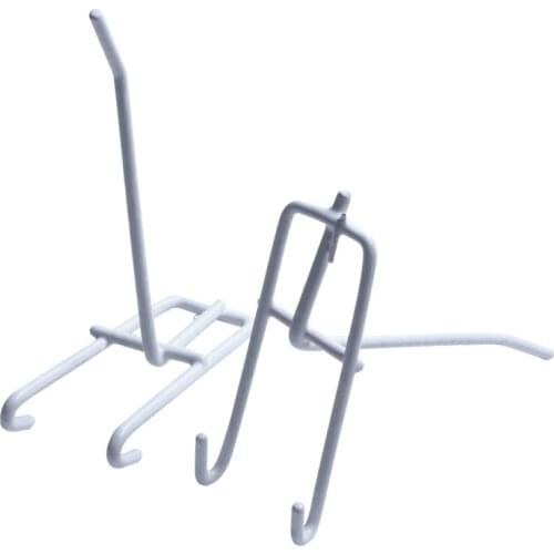 10 Pcs 3.9inch Long White Metal Store Grid Wall Bracket Display Hooks