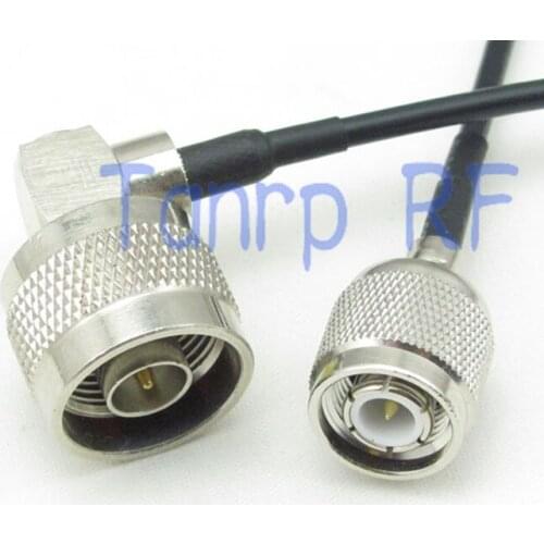 10pcs 6in TNC male plug to N male right angle RF connector adapter 15CM Pigtail coaxial jumper cable RG174 extension cord
