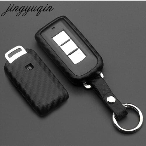 10pcs For Mitsubishi Outlander Lancer 10 Pajero Sport EX ASX Colt Grandis L200 Smart 2/3B Carbon Silicone Car Key Case Cover