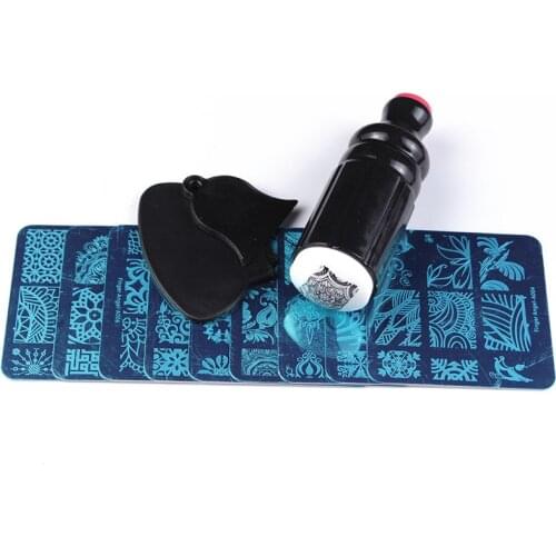 Nail Art 10Pcs Stamping Plate + 1Pcs Double Side Stamper Template Image Plates Nail Stamp Plate